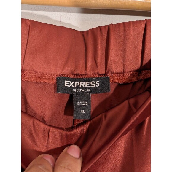 Express Womens Sleepwear Pull on Satin Wide Leg Pants Sz XL Luxe Mob Wife Mature - Picture 3 of 7